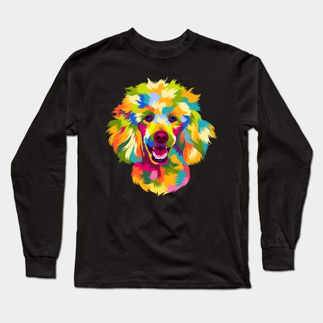 Poodle Dog Pop Art Long Sleeve T-Shirt by IainDodes